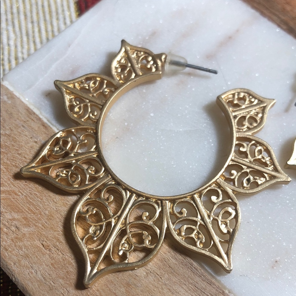 Lulus Mullen Gold Hoop Earrings - Picture 4 of 11